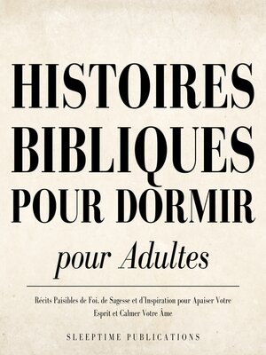 cover image of Histoires Bibliques pour Dormir pour Adultes